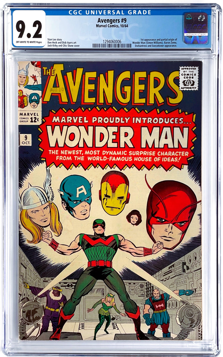 Avengers #9 CGC 9.2 1964 Marvel Comics 1st Appearance Wonder Man ...