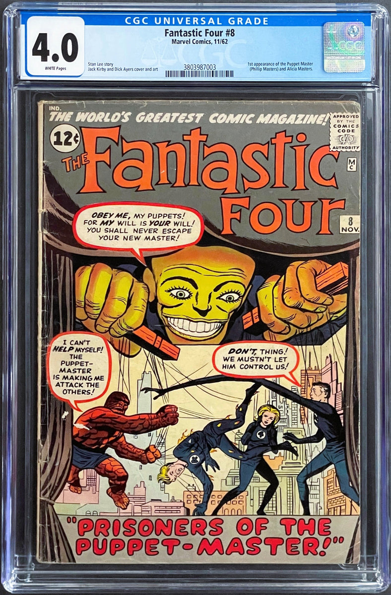 Fantastic Four #8 CGC 4.0 WHITE 1962 Marvel Comics 1st Puppet