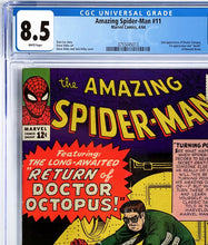 Load image into Gallery viewer, Amazing Spider-Man #11 CGC 8.5 WP 1964 Marvel Comics 2nd Appearance Doctor Octopus