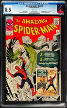 Load image into Gallery viewer, Amazing Spider-Man #2 CGC 8.5 WP 1963 Marvel Comics 1st App Vulture (Graded 2004)