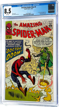 Load image into Gallery viewer, Amazing Spider-Man #5 CGC 8.5 WP 1963 Marvel Comics 1st Doctor Doom outside Fantastic Fou