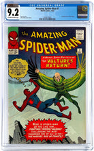 Load image into Gallery viewer, Amazing Spider-Man #7 CGC 9.2 (CVA Cert) 1963 Marvel Comics 2nd Appearance Vulture