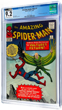 Load image into Gallery viewer, Amazing Spider-Man #7 CGC 9.2 (CVA Cert) 1963 Marvel Comics 2nd Appearance Vulture