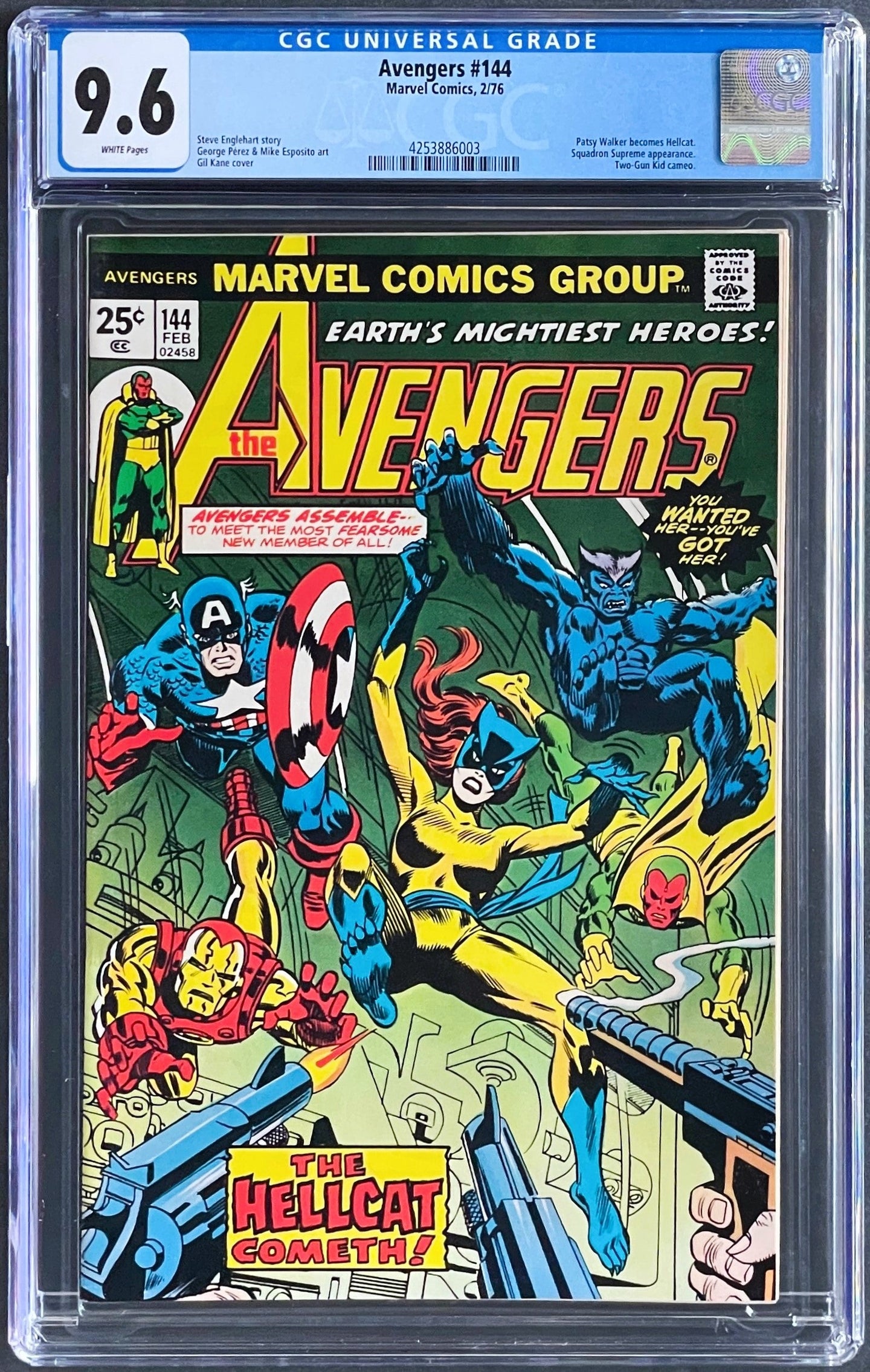 AVENGERS #144 CGC 9.6 WHITE PAGES 💎 1st HELLCAT (UNDERGRADED)
