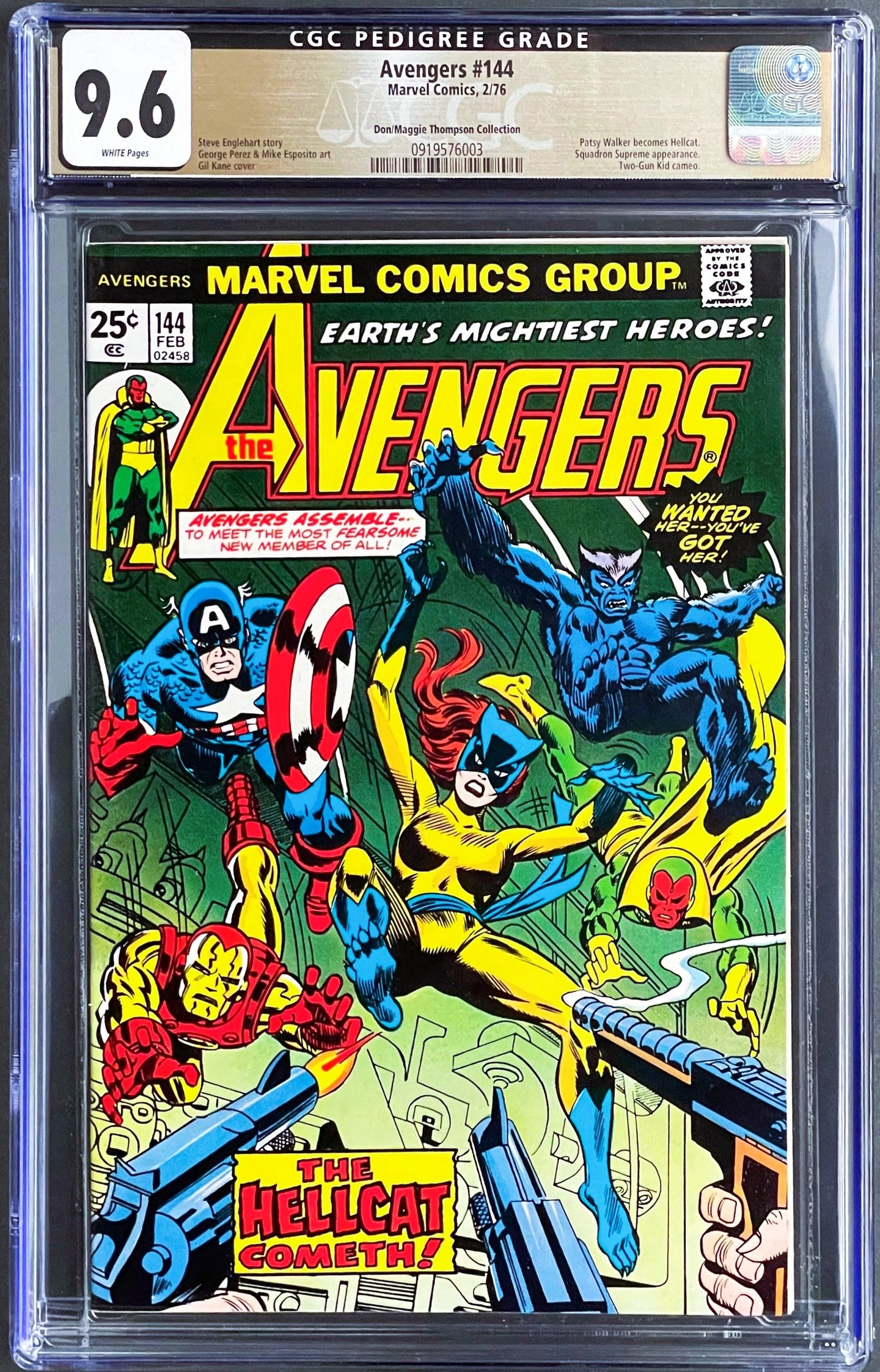 AVENGERS #144 CGC 9.6 WHITE PAGES 💎 Don/Maggie THOMPSON PEDIGREE