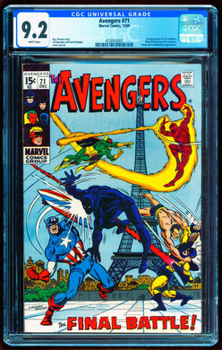 AVENGERS #71 CGC 9.2 WHITE PAGES 💎 1st INVADERS BLACK KNIGHT JOINS