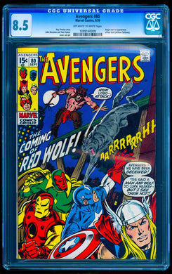 AVENGERS #80 CGC 8.5 OW WHITE PAGES 🔥 1st RED WOLF (UNPRESSED)
