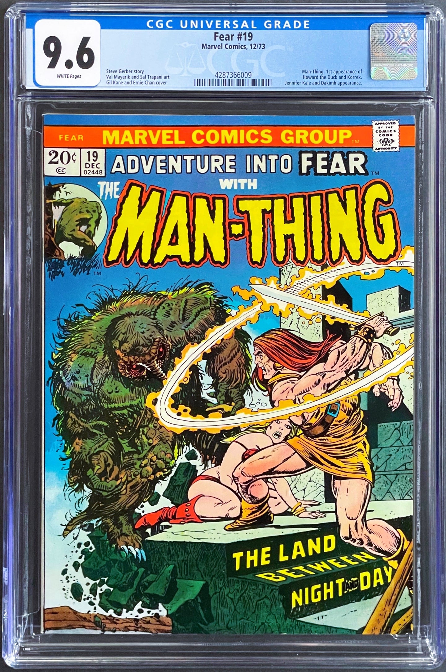 Adventure Into Fear #19 CGC 9.6 White 1st Appearance Howard the Duck 1973 Marvel Comics