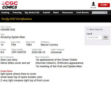 Load image into Gallery viewer, Amazing Spider-Man #14 CGC 9.0 1964 Marvel Comics 1st Appearance Green Goblin / 1st Hulk Meeting