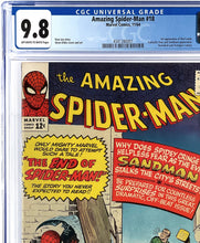 Load image into Gallery viewer, Amazing Spider-Man #18 CGC 9.8 1964 Marvel Comics 1st Appearance Ned Leeds (1 of 7)