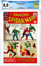 Load image into Gallery viewer, Amazing Spider-Man #4 CGC 8.0 WP 1963 Marvel Comics 1st Appearance Sandman