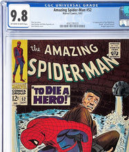 Load image into Gallery viewer, Amazing Spider-Man #52 CGC 9.8 1967 Marvel Comics 1st Appearance Joe Robertson