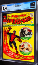 Load image into Gallery viewer, Amazing Spider-Man #8 CGC 9.4 White Pages 1964 Marvel Comics 1st Appearance Living Brain