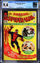 Load image into Gallery viewer, Amazing Spider-Man #8 CGC 9.4 White Pages 1964 Marvel Comics 1st Appearance Living Brain