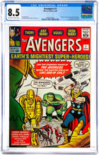 Load image into Gallery viewer, Avengers #1 CGC 8.5 OWW 1963 Marvel Comics Origin &amp; 1st Appearance The Avengers