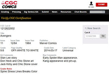 Load image into Gallery viewer, Avengers #11 CGC 9.6 NM+ 1964 Marvel Comics Spider-Man Appearance (CVA Certified)