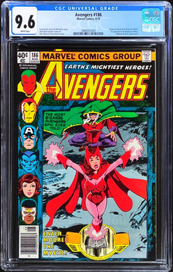 Avengers #186 CGC 9.6 Newsstand White Pages 1979 Marvel Comics