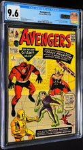 Load image into Gallery viewer, Avengers #2 CGC 9.6 NM+ 1963 Marvel Comics 1st Appearance Space Phantom (QES Certified)
