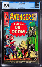 Load image into Gallery viewer, Avengers #25 CGC 9.4 White Pages 1966 Marvel Comics Doctor Doom Fantastic Four Appearance