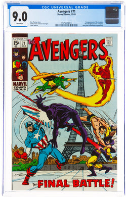 Avengers #71 CGC 9.0 White Pages 1969 Marvel Comics 1st Appearance Invaders