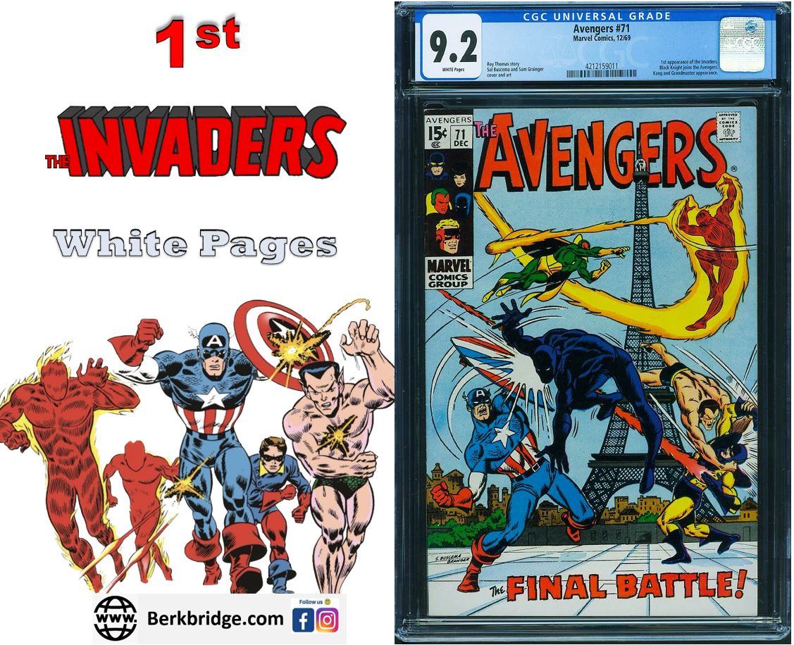 Avengers #71 CGC 9.2 WHITE 1969 Marvel Comics 1st INVADERS Silver Age