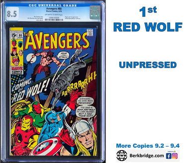 Avengers #80 CGC 8.5 1st Appearance Red Wolf 1970 Marvel Comics (Unpressed)
