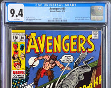 Load image into Gallery viewer, Avengers #80 CGC 9.4 White 1st Appearance Red Wolf Origin 1970 Marvel Comics