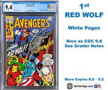 Load image into Gallery viewer, Avengers #80 CGC 9.4 White 1st Appearance Red Wolf Origin 1970 Marvel Comics
