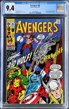 Load image into Gallery viewer, Avengers #80 CGC 9.4 White Pages 1970 Marvel Comics 1st Appearance Red Wolf Origin
