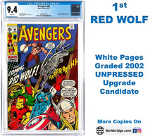 Load image into Gallery viewer, Avengers #80 CGC 9.4 White Pages 1970 Marvel Comics 1st RED Wolf (Unpressed)