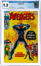 Load image into Gallery viewer, Avengers #87 CGC 9.8 White Pages 1971 Marvel Comics Origin Black Panther