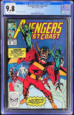 Avengers West Coast #52 CGC 9.8 White Pages 1989 Marvel Comics Mephisto Key