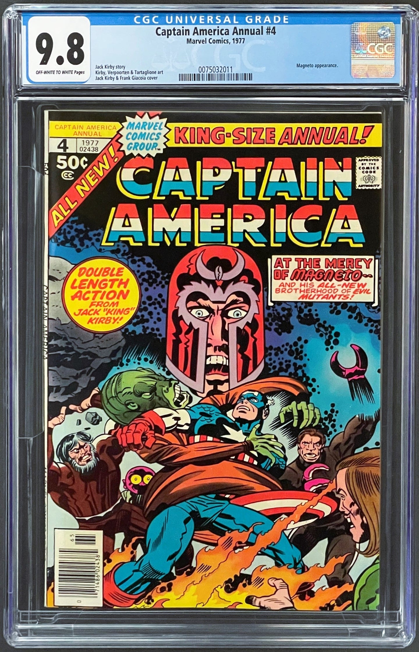 CAPTAIN AMERICA ANNUAL #4 CGC 9.8 OW WHITE PAGES 💎 1st MUTANT FORCE