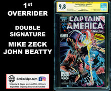 Load image into Gallery viewer, CAPTAIN AMERICA ANNUAL #8 CGC 9.8 SS WHITE PAGES 💎 SIGNED MICHAEL ZECK &amp; JOHN BEATTY