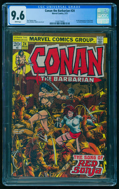 CONAN THE BARBARIAN #24 CGC 9.6 WHITE PAGES 💎 1st FULL RED SONJA