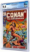 Load image into Gallery viewer, Conan the Barbarian #1 CGC 9.4 White Pages 1970 Marvel Comics 1st Appearance Conan