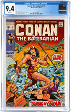 Load image into Gallery viewer, Conan the Barbarian #1 CGC 9.4 White Pages 1970 Marvel Comics 1st Appearance Conan