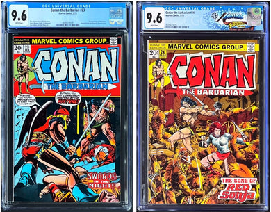 Conan the Barbarian #23 24 CGC 9.6 White Pages 1973 Marvel Comics Set (2)