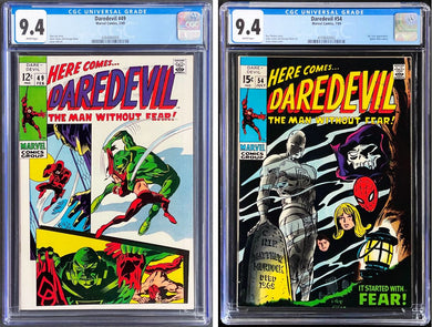 DAREDEVIL #49 #54 CGC 9.4 WHITE 1969 1st App Staar Saxon Mr. FEAR Marvel Set of 2