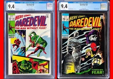 DAREDEVIL #49 #54 CGC 9.4 WHITE 1969 1st App Staar Saxon Mr. FEAR Marvel Set of 2