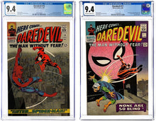 Load image into Gallery viewer, DAREDEVIL #16 #17 CGC 9.4 NM 1966 Marvel Comics Spider-Man Appearance Set (2)