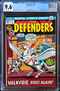 Defenders #4 CGC 9.6 White 1973 Marvel Comics 1st Appearance Valkyrie