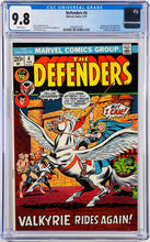 Load image into Gallery viewer, Defenders #4 CGC 9.8 White Pages 1st Appearance Valkyrie 1973 Marvel Comics + Exiles #2 CGC 9.8 (1st MCU Valkyrie)