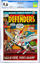 Load image into Gallery viewer, Defenders #4 CGC 9.6 White Pages 1st Appearance Valkyrie 1973 Marvel Comics