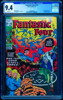 FANTASTIC FOUR #110 CGC 9.4 WHITE PAGES 💎 1st AGATHA HARKNESS COVER