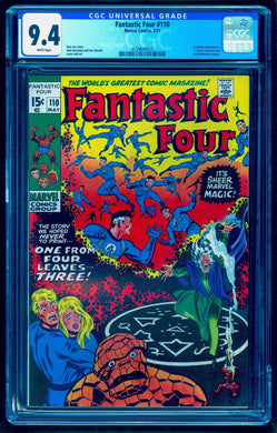 FANTASTIC FOUR #110 CGC 9.4 WHITE PAGES