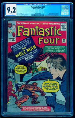 FANTASTIC FOUR #22 CGC 9.2 WHITE PAGES 💎 2nd MOLE MAN