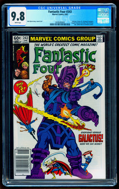 FANTASTIC FOUR #243 CGC 9.8 WHITE PAGES 💎 NEWSSTAND EDITION