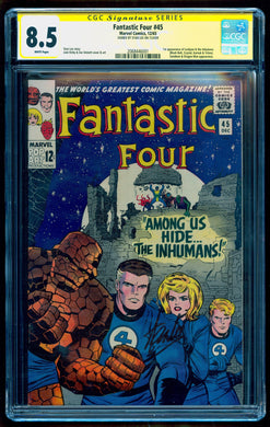 FANTASTIC FOUR #45 CGC 8.5 SS WHITE PAGES 💎 STAN LEE SIGNED