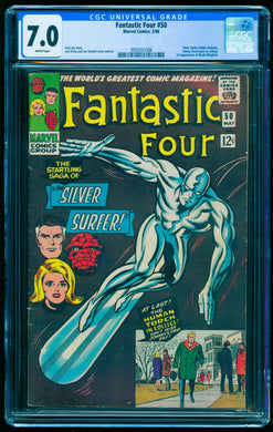FANTASTIC FOUR #50 CGC 7.0 WHITE PAGES 💎 1st WYATT WINGFOOT